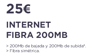 internet fibra 200MB